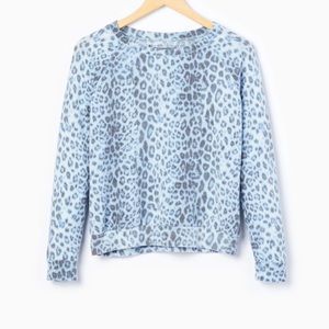 Prince Peter Collection All Over Leopard Print Pull Over Medium Blue